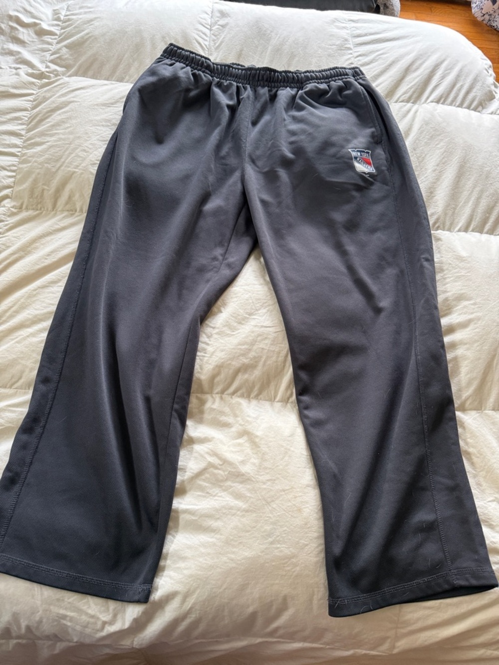 NHL Men's Charcoal Gray Sweatpants with Small Team Crest